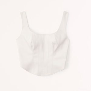 NWT Abercrombie & Fitch Vegan Leather Corset Scoopneck Top Size S
